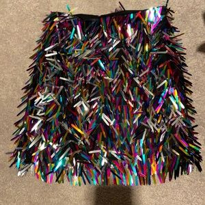 Multi Color Fringe Skirt